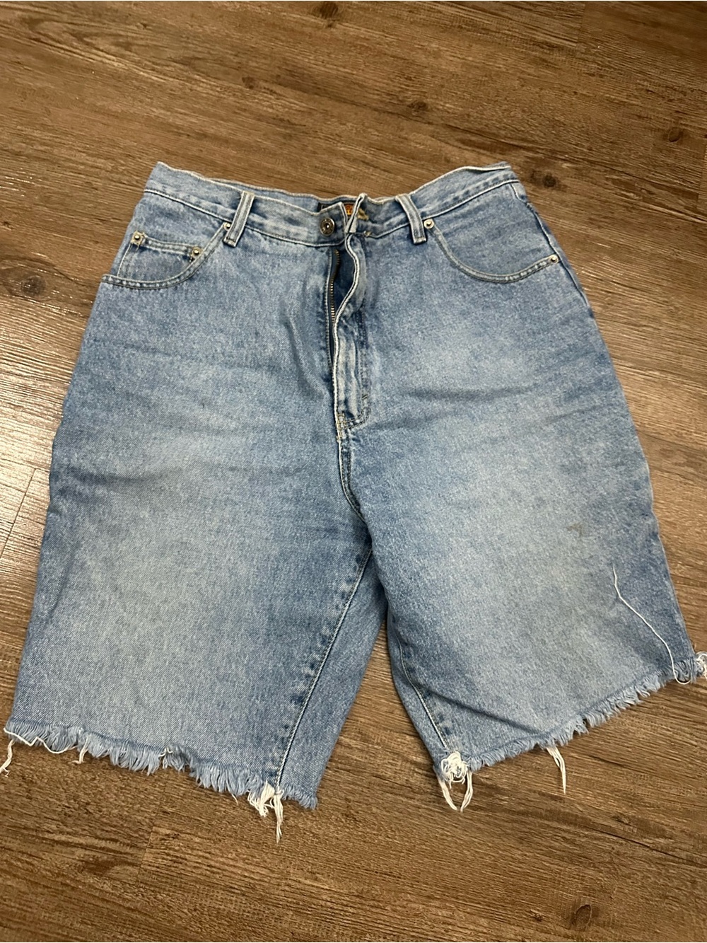 Route 66 Light Blue High-Rise Jean Shorts